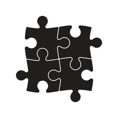 Jigsaw puzzle piece icon, Complete puzzle icon vector