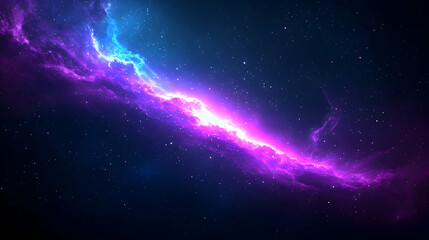 Naklejka premium Cosmic Nebula with Vibrant Purple and Blue Hues