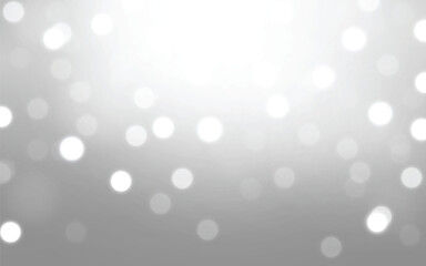Elegant Silver Bokeh Background with Soft Glow. Minimalist Abstract Blur Light Effect Design. Background decoration