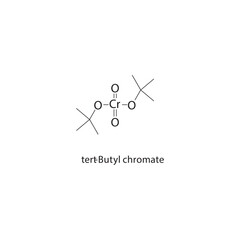 tert-Butyl chromate skeletal structure. Inorganic salt compound schematic illustration. Simple diagram, chemical formula.