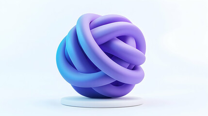 Abstract 3D Purple Blue Gradient Sphere with Lines and Dots