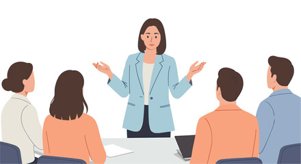 Businesswoman Leading Team Discussion