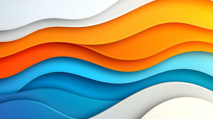 Obraz premium Abstract Background with Orange Blue White Waves