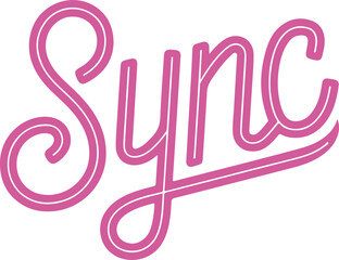 Fototapeta premium Pink Sync Text Graphic.
