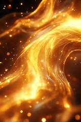 Obraz premium Abstract Golden Flowing Energy