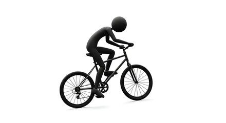 Obraz premium Person Riding a Bicycle Illustration Isolated on White
