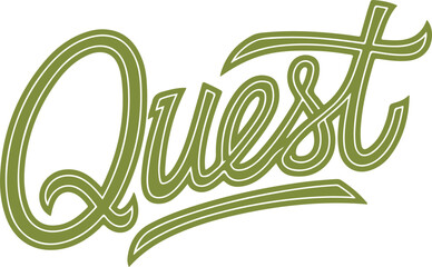 Obraz premium Quest - Handwritten Script Logo.