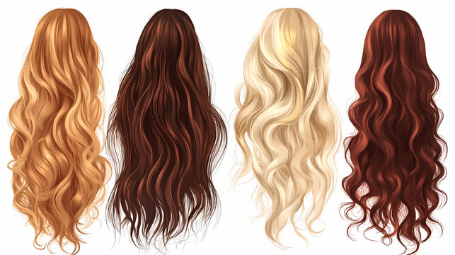 Premium human hair extensions blonde brown dark shades variety long weft clip tape salon style shiny. Reality-Warped Weft. Illustration