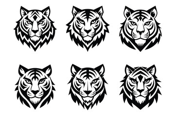 Tiger Head Vector Pack – Wild Animal Logo Bundle for Branding