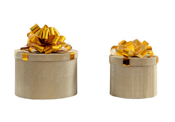 Golden gift boxes for holidays, birthday, promotions, christmas, new year, wedding. Elegant luxury...