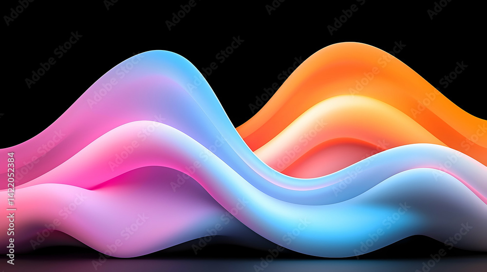 Aufkleber Abstract Multicolored Light Waves Flowing Dynamically