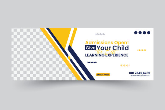 Editable Social Media Cover Design for School Enrolment, Kids Learning, and Back-to-School Campaigns