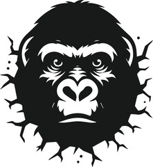 Vector silhouette of a gorilla