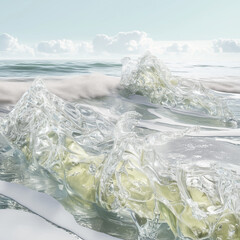 ice on the beach