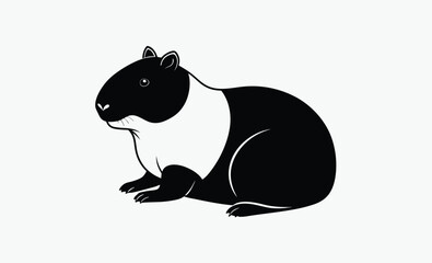 capybara silhouette for any art form, Capybara illustration, minimal capybara vector, Rodent animal vector, Wildlife illustration  