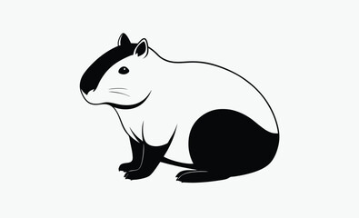 capybara silhouette for any art form, Capybara illustration, minimal capybara vector, Rodent animal vector, Wildlife illustration  