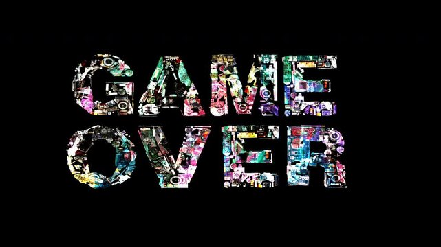 GAME OVER animated text