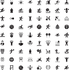 Sports related icon set. Game vector collection isolated on transparent background.