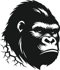 Vector silhouette of a gorilla