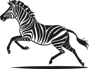 zebra standing and running isolated on white background zebra vector illustration