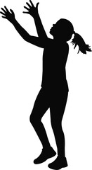 a girl jumping body silhouette vector