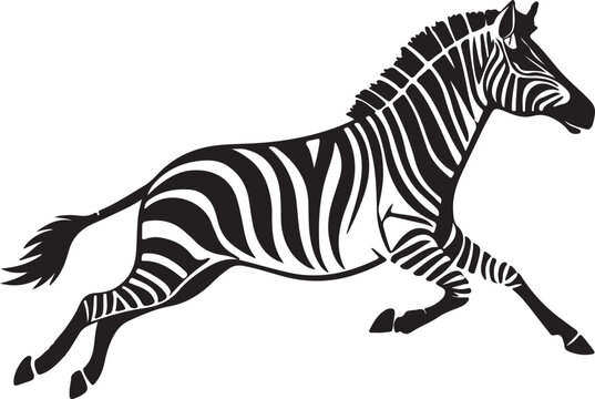 zebra standing and running isolated on white background zebra vector illustration