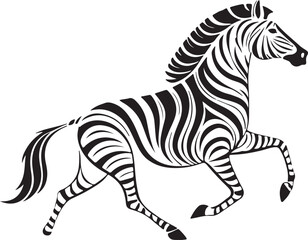zebra standing and running isolated on white background zebra vector illustration