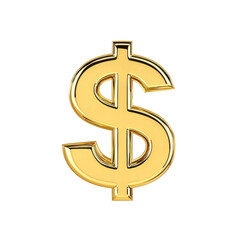 Obraz premium shiny gold dollar sign symbol on transparency background, representing wealth and financial success. symbol is bold and eye catching, often associated with currency and economic concepts