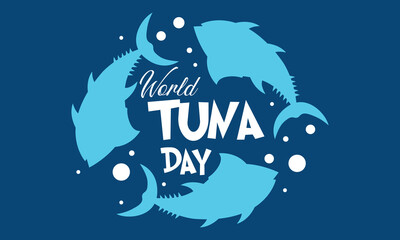 World tuna day .Ocean Life and Tuna Species  World Tuna Day Awareness design.