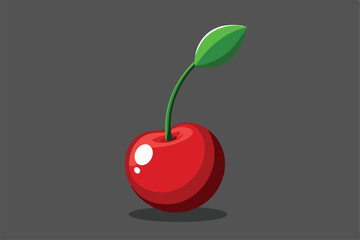 Vector shiny bright red cherries Citrus berries provide healthy vitamins.