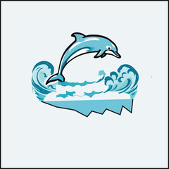 Obraz premium Cute Dolphin Icon: Fun and Friendly Sea Mammal Vector