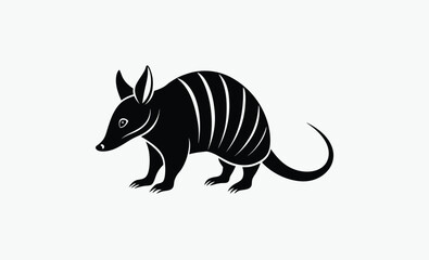 Armadillo silhouette, Armadillo Animal Silhouette Design, Wild animal vector, Armored mammal icon