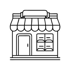 bookstore icon, bookstore line art - simple line art of bookstore, perfect for bookstore logos and icons