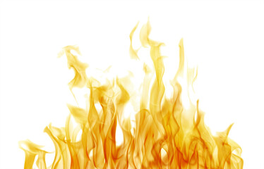 orange hot fire sparks on white