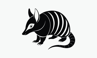 Armadillo silhouette, Armadillo Animal Silhouette Design, Wild animal vector, Armored mammal icon