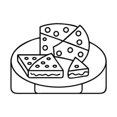 cheese platter icon, cheese platter line art - simple line art of cheese platter, perfect for cheese platter logos and icons