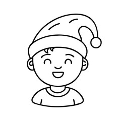 child in a funny hat icon, child in a funny hat line art - simple line art of child in a funny hat, perfect for child in a funny hat logos and icons