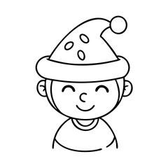 child in a funny hat icon, child in a funny hat line art - simple line art of child in a funny hat, perfect for child in a funny hat logos and icons