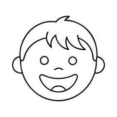 child with a big smile icon, child with a big smile line art - simple line art of child with a big smile, perfect for child with a big smile logos and icons