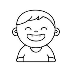 child with a big smile icon, child with a big smile line art - simple line art of child with a big smile, perfect for child with a big smile logos and icons