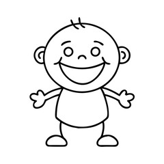 child with a big smile icon, child with a big smile line art - simple line art of child with a big smile, perfect for child with a big smile logos and icons