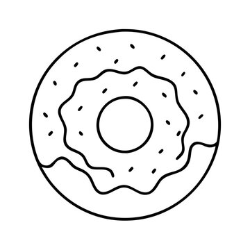 recommend clip art: chocolate doughnut icon, chocolate doughnut line art - simple line art of chocolate doughnut, perfect for chocolate doughnut logos and icons