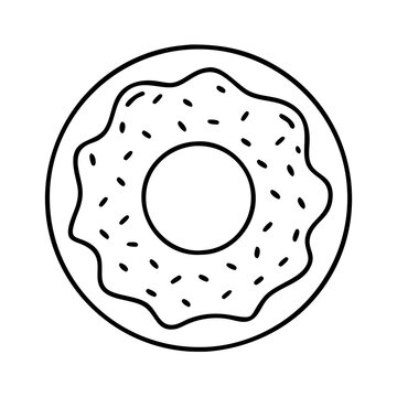 recommend clip art: chocolate doughnut icon, chocolate doughnut line art - simple line art of chocolate doughnut, perfect for chocolate doughnut logos and icons