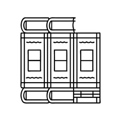classics in leather binding icon, classics in leather binding line art - simple line art of classics in leather binding, perfect for classics in leather binding logos and icons