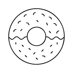 classic glazed doughnut icon, classic glazed doughnut line art - simple line art of classic glazed doughnut, perfect for classic glazed doughnut logos and icons