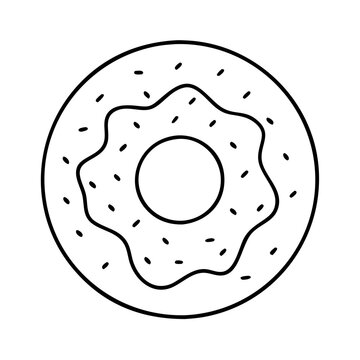 recommend clip art: classic glazed doughnut icon, classic glazed doughnut line art - simple line art of classic glazed doughnut, perfect for classic glazed doughnut logos and icons