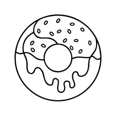 doughnut with fruit topping icon, doughnut with fruit topping line art - simple line art of doughnut with fruit topping, perfect for doughnut with fruit topping logos and icons