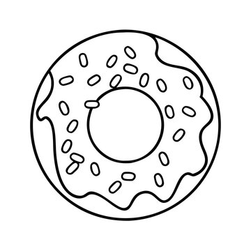 recommend clip art: doughnut with peanut toppings icon, doughnut with peanut toppings line art - simple line art of doughnut with peanut toppings, perfect for doughnut with peanut toppings logos and icons