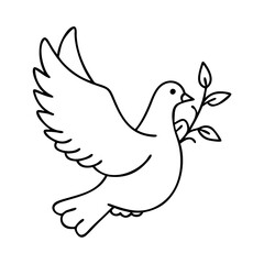 dove of peace icon, dove of peace line art - simple line art of dove of peace, perfect for dove of peace logos and icons