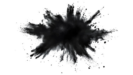 Black opwder burst explosion splash isolated on transparent white background. Vector holi colors. Vector black ink powder explosion isolated on white background. 